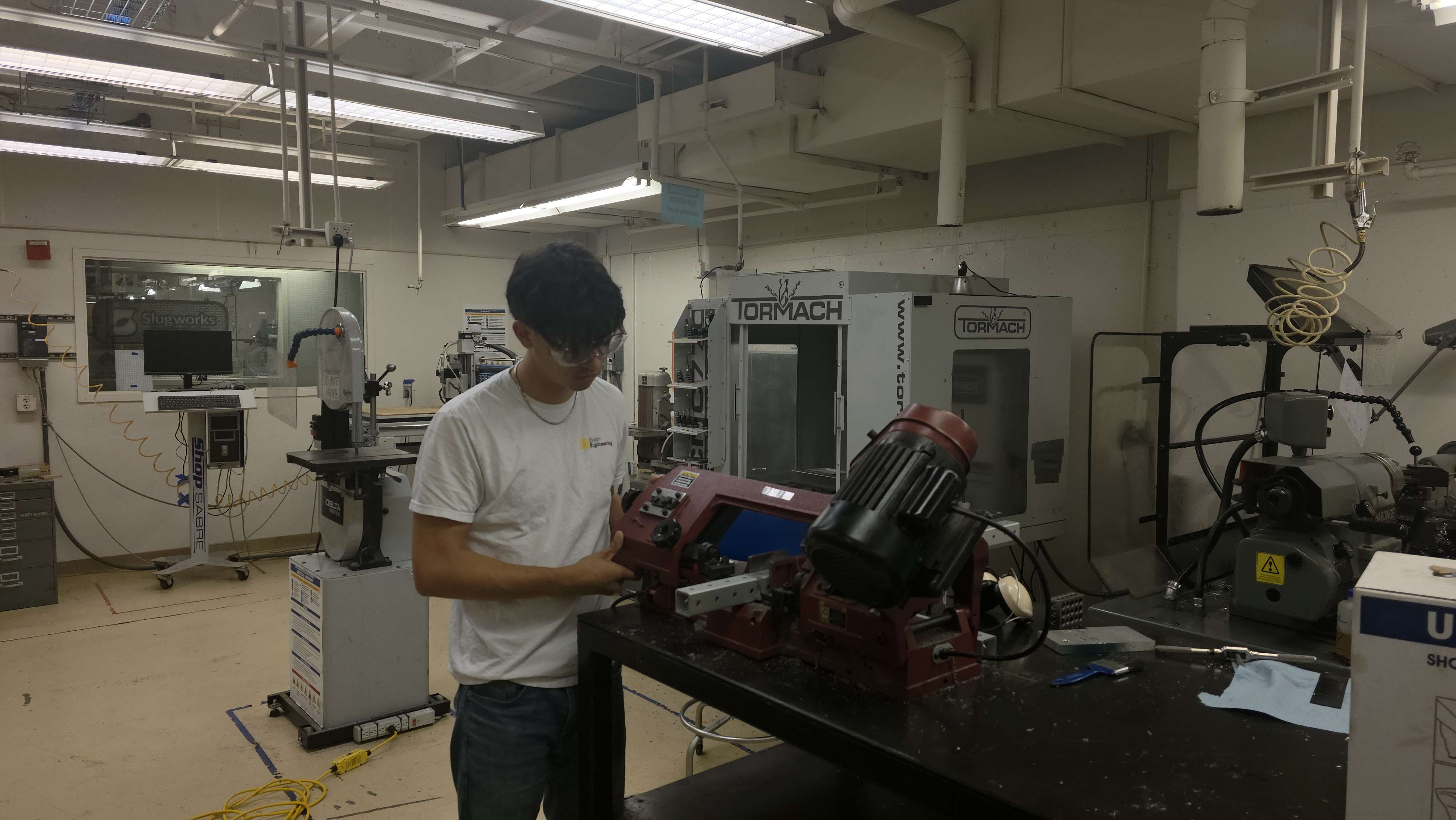 Mechanical Team Member Actively Machining